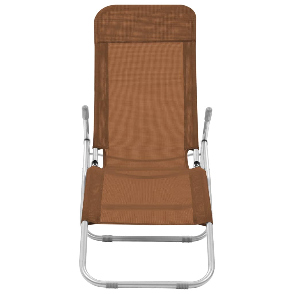 Folding Sun Loungers 2 pcs Textilene Taupe