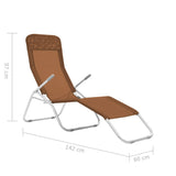 Folding Sun Loungers 2 pcs Textilene Taupe