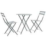 3 Piece Bistro Set Steel Grey