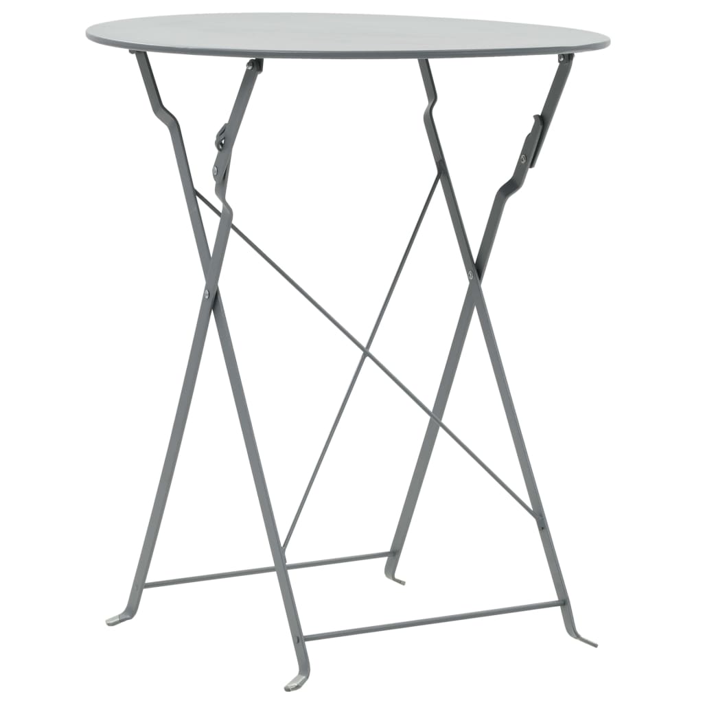 3 Piece Bistro Set Steel Grey