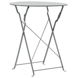 3 Piece Bistro Set Steel Grey