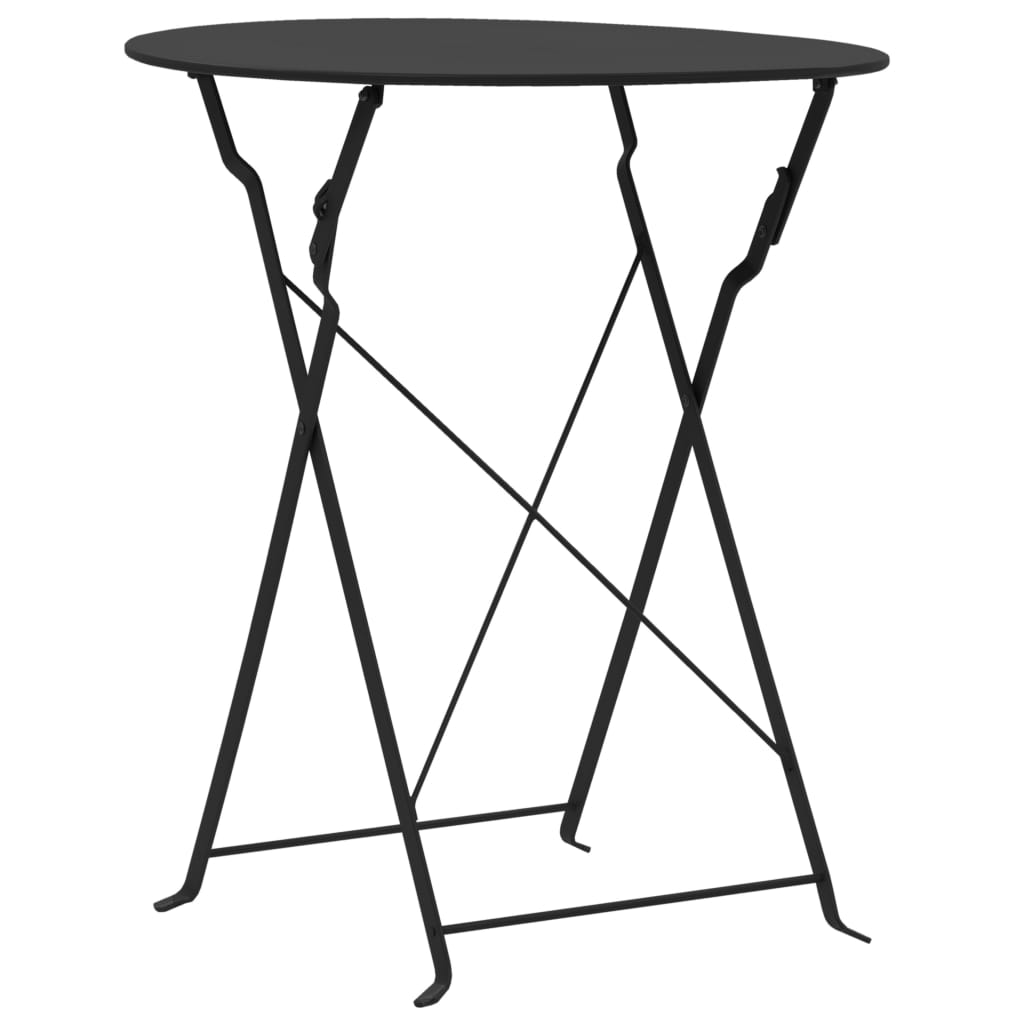 3 Piece Bistro Set Steel Black