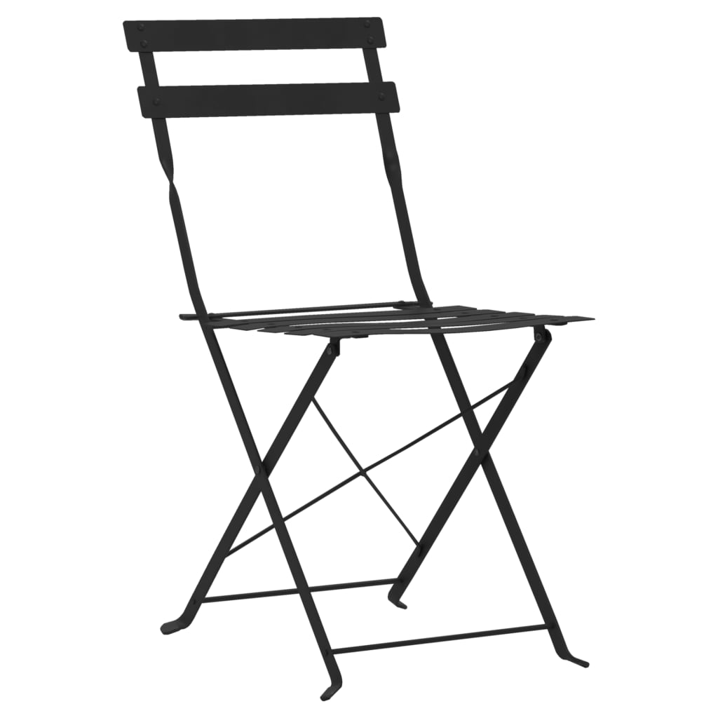 3 Piece Bistro Set Steel Black