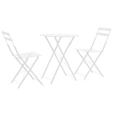 3 Piece Bistro Set Steel White