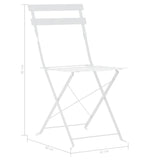 3 Piece Bistro Set Steel White