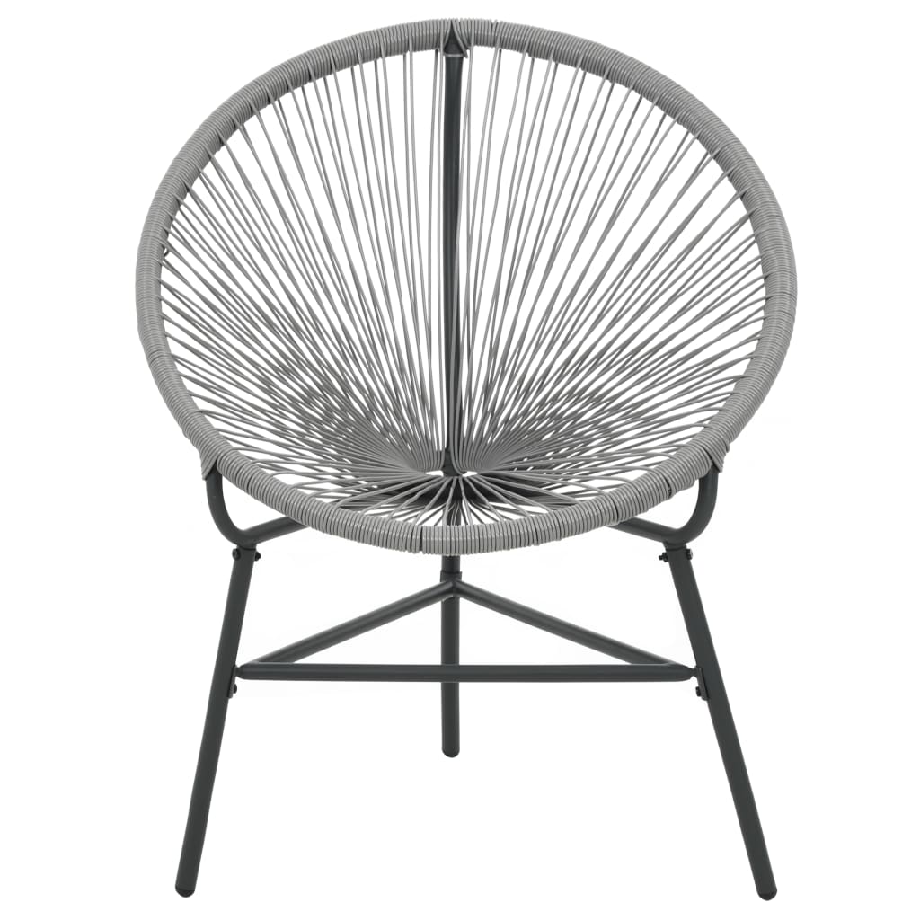 Garden Moon Chair Poly Rattan Grey