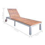 Sun Lounger Solid Acacia Wood