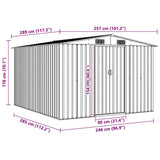 Garden Shed 257x298x178 cm Metal Green