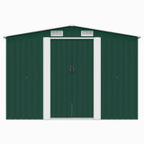 Garden Shed 257x298x178 cm Metal Green