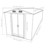 Garden Shed 257x298x178 cm Metal Grey