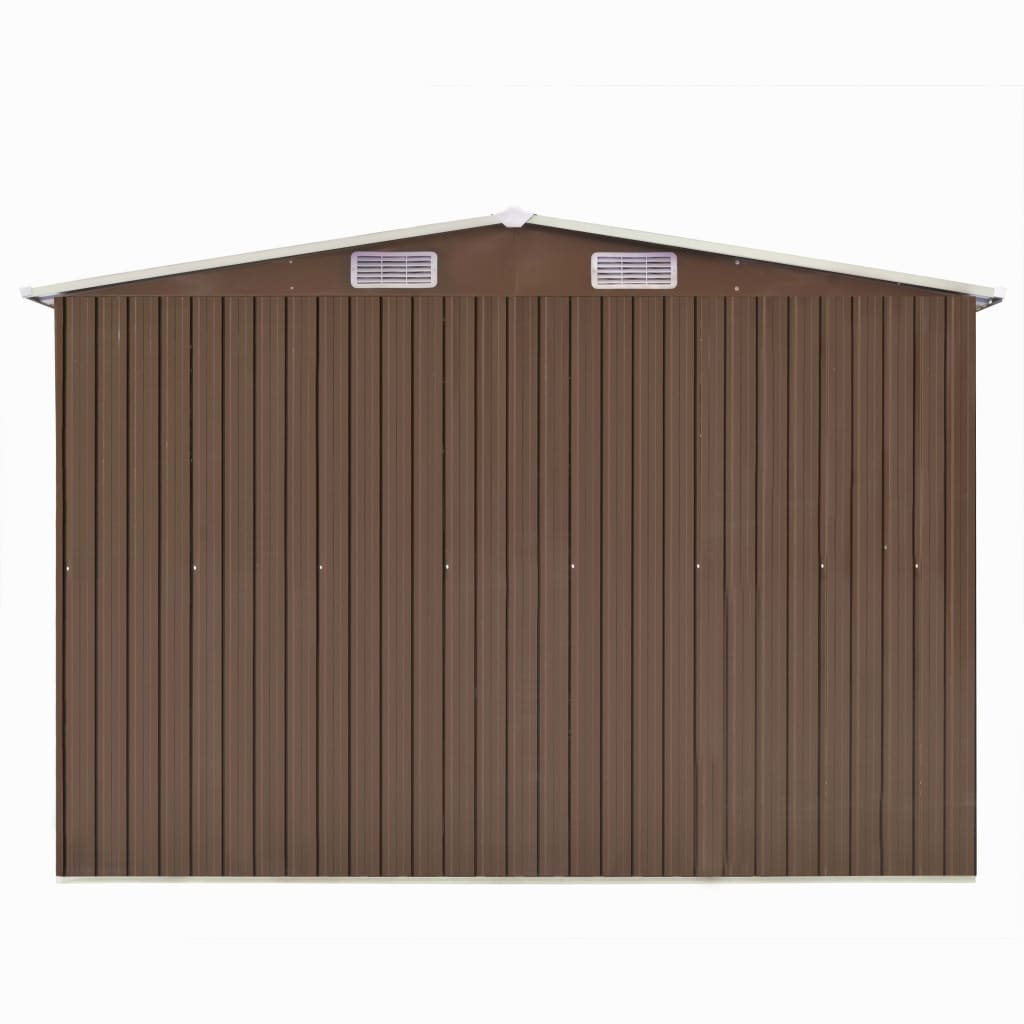 Garden Shed 257x298x178 cm Metal Brown