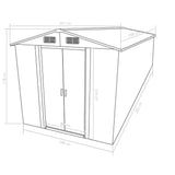 Garden Shed 257x298x178 cm Metal Brown