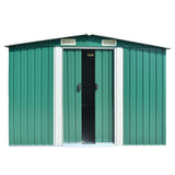 Garden Shed 257x392x181 cm Metal Green