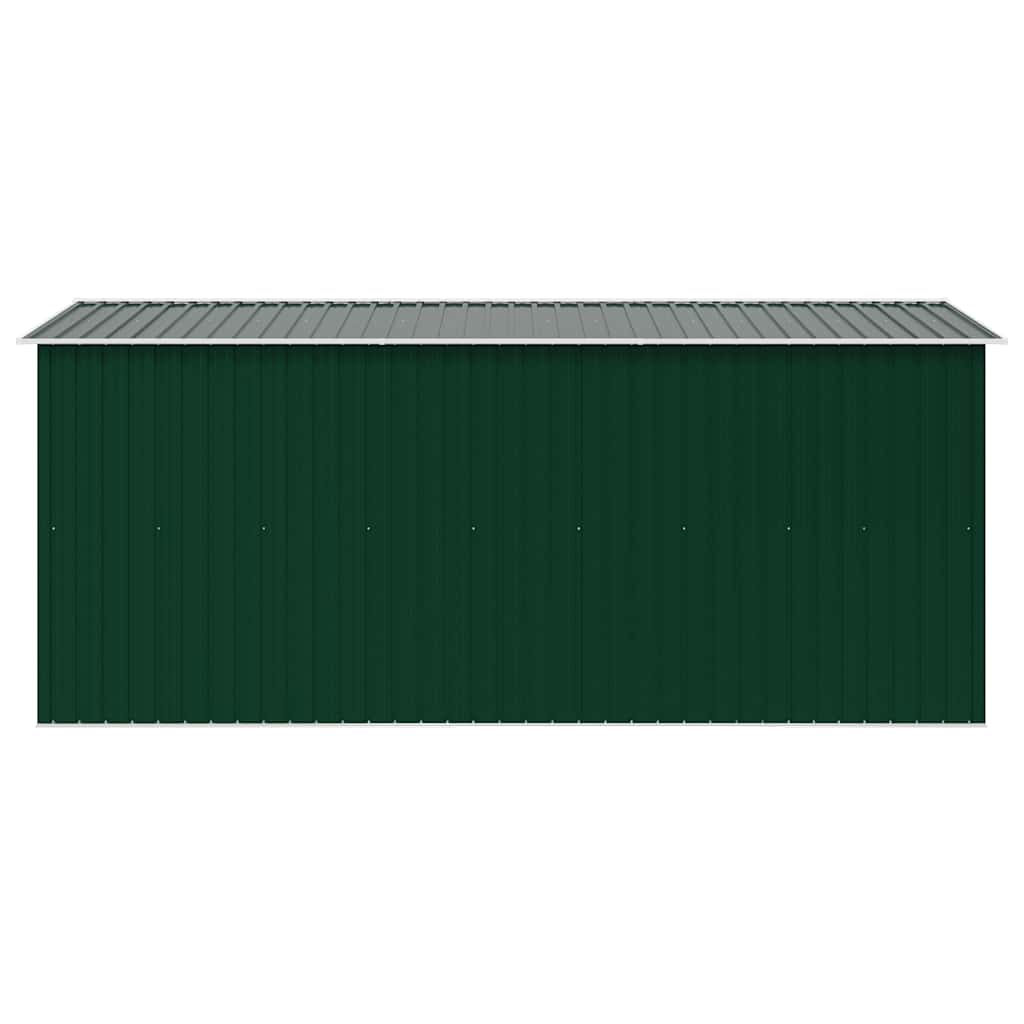 Garden Shed 257x392x181 cm Metal Green