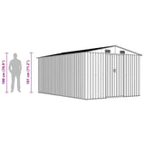 Garden Shed 257x392x181 cm Metal Green