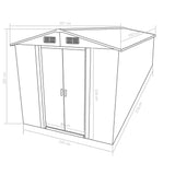 Garden Shed 257x392x181 cm Metal Grey