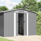 Garden Shed 257x392x181 cm Metal Grey