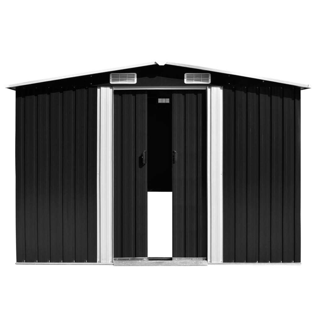 Garden Shed 257x392x181 cm Metal Anthracite