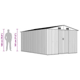 Garden Shed 257x392x181 cm Metal Anthracite