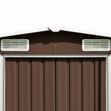 Garden Shed 257x392x181 cm Metal Brown