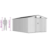 Garden Shed 257x392x181 cm Metal Brown