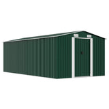 Garden Shed 257x489x181 cm Metal Green