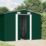 Garden Shed 257x489x181 cm Metal Green