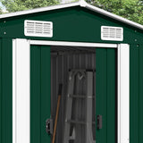Garden Shed 257x489x181 cm Metal Green