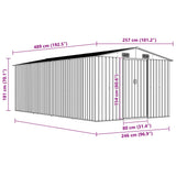 Garden Shed 257x489x181 cm Metal Green