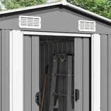 Garden Shed 257x489x181 cm Metal Grey