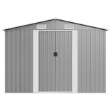 Garden Shed 257x489x181 cm Metal Grey