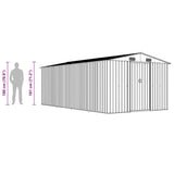 Garden Shed 257x489x181 cm Metal Grey