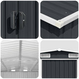 Garden Shed 257x489x181 cm Metal Anthracite