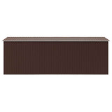 Garden Shed 257x489x181 cm Metal Brown