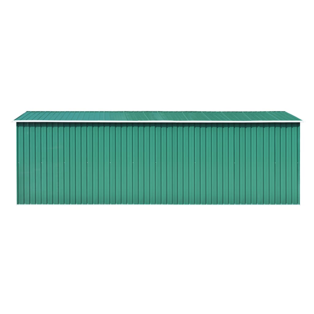 Garden Shed 257x580x181 cm Metal Green