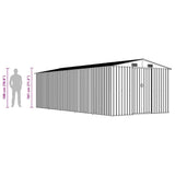 Garden Shed 257x580x181 cm Metal Grey