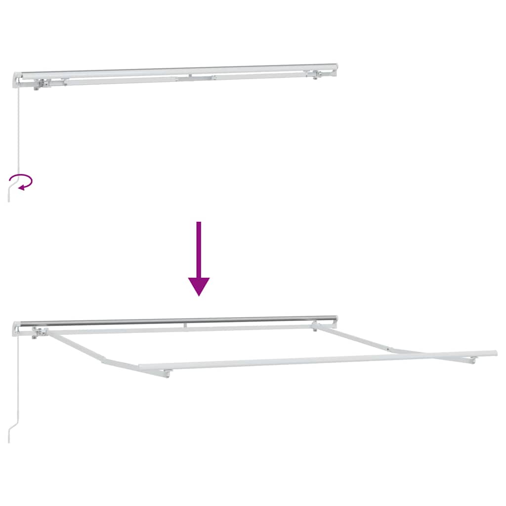 Awning Manual White 3.5 x 2.5 m Metal