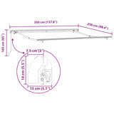 Awning Manual White 3.5 x 2.5 m Metal