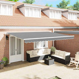Awning Manual White 4.5 x 3 m Metal