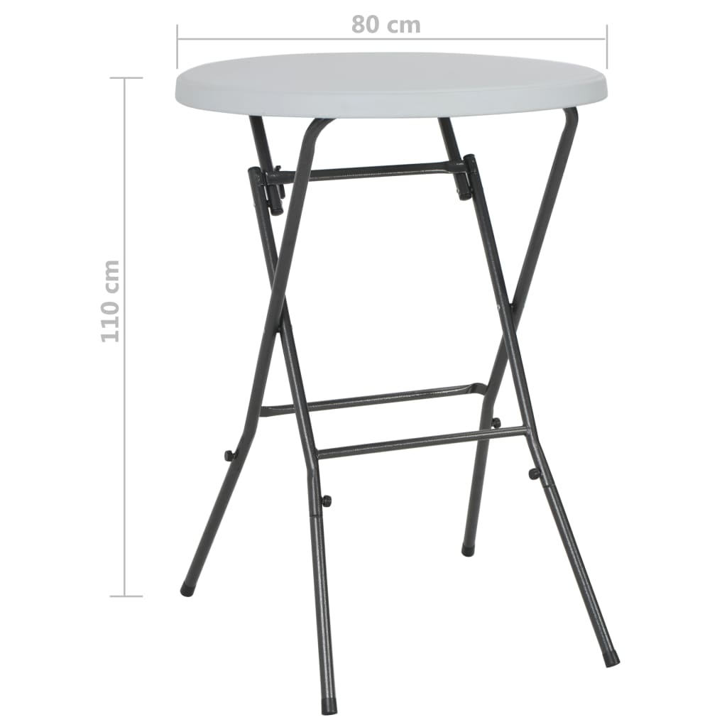 Folding Bar Table White 80x110 cm HDPE