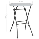 Folding Bar Table White 80x110 cm HDPE