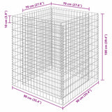 Gabion Raised Bed Galvanised Steel 90x90x100 cm