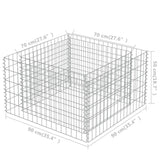Gabion Raised Bed Galvanised Steel 90x90x50 cm