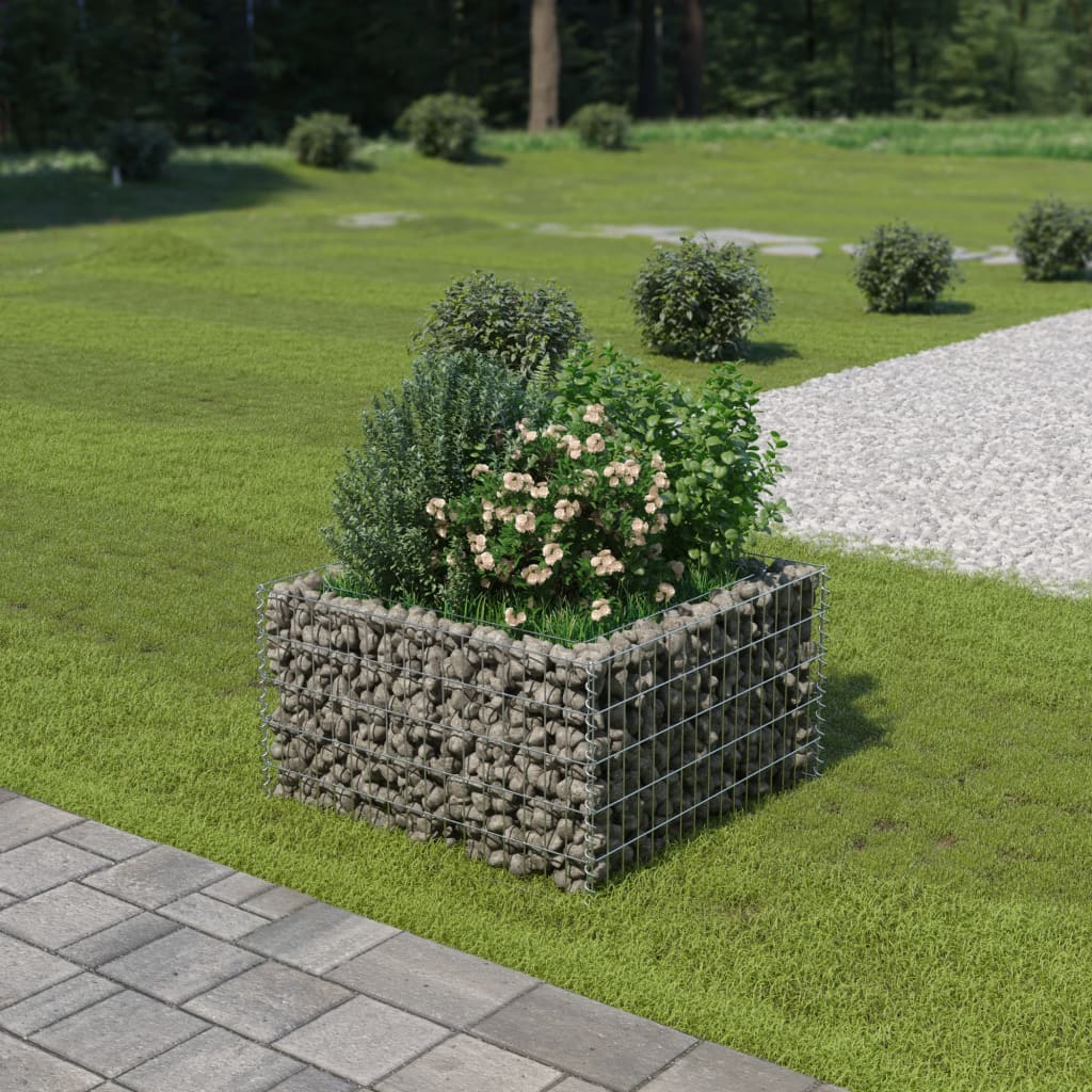 Gabion Raised Bed Galvanised Steel 90x90x50 cm