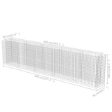 Gabion Raised Bed Galvanised Steel 450x50x100 cm