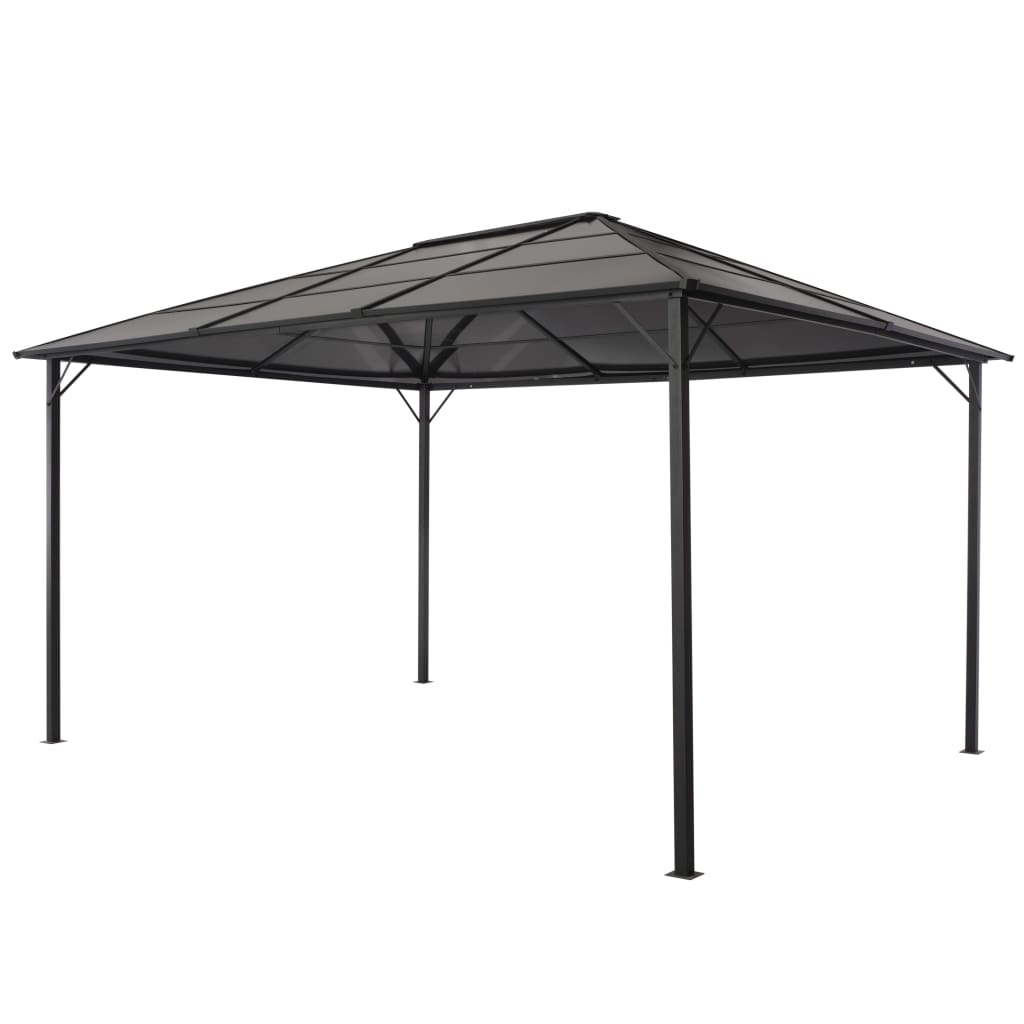 Gazebo with Roof Aluminium 4x3x2.6 m Black