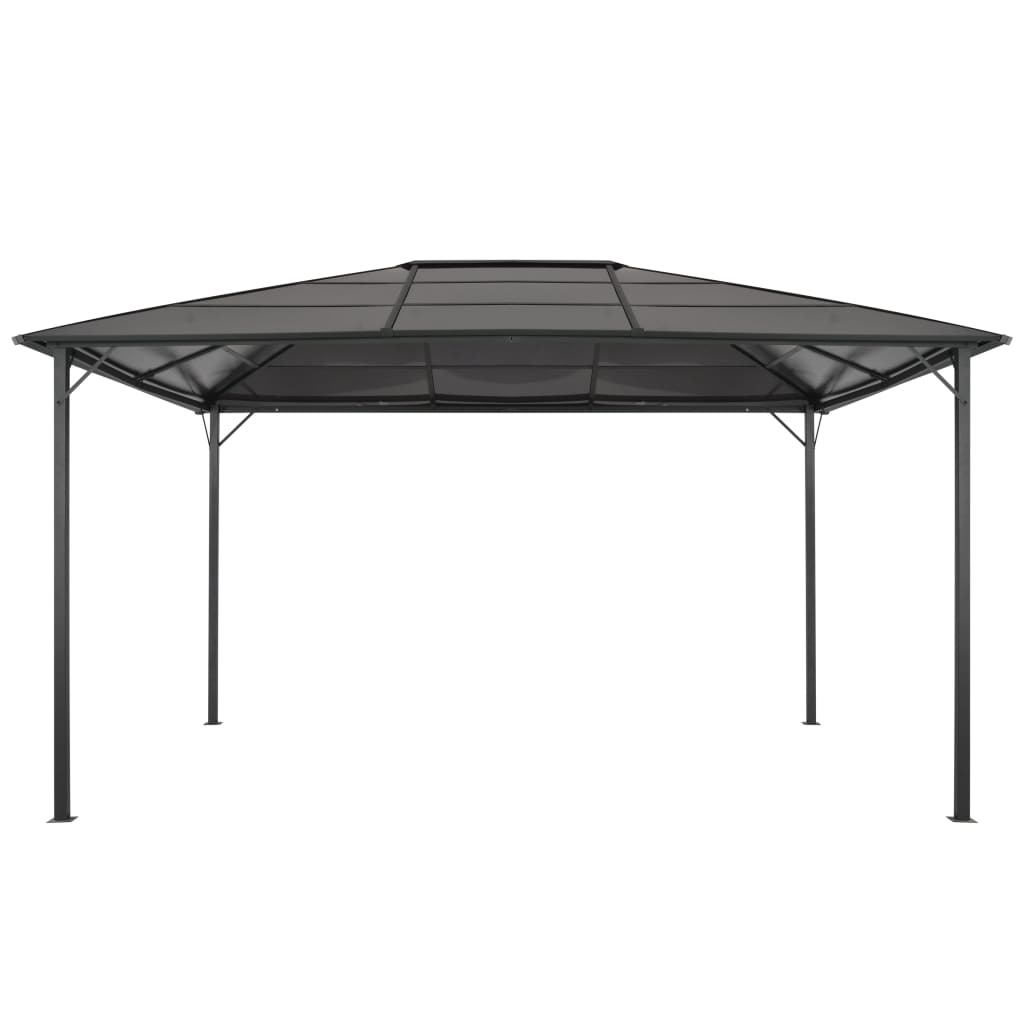 Gazebo with Roof Aluminium 4x3x2.6 m Black