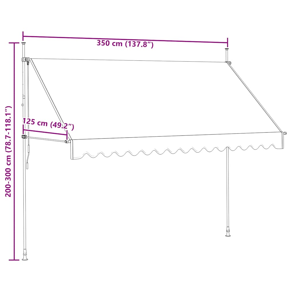 Manual Retractable Awning 350 cm Anthracite