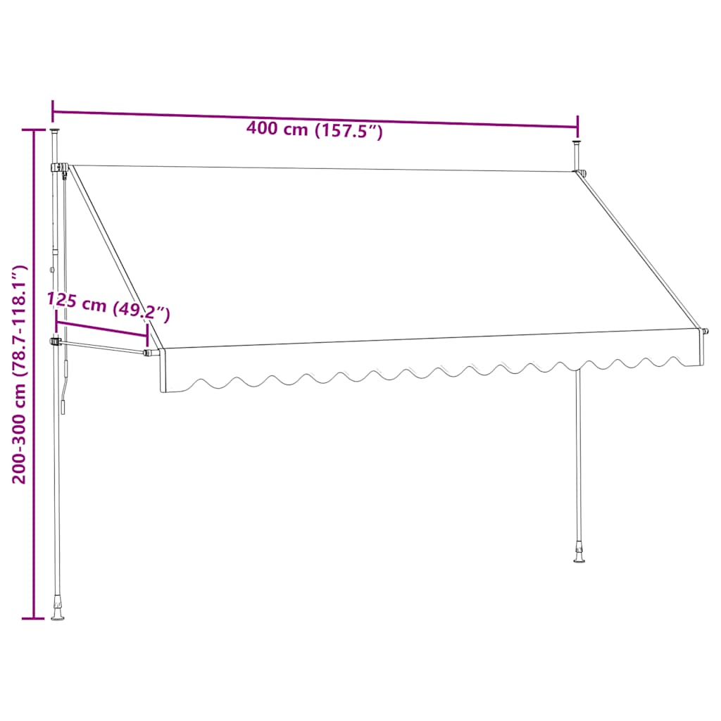 Manual Retractable Awning 400 cm Cream