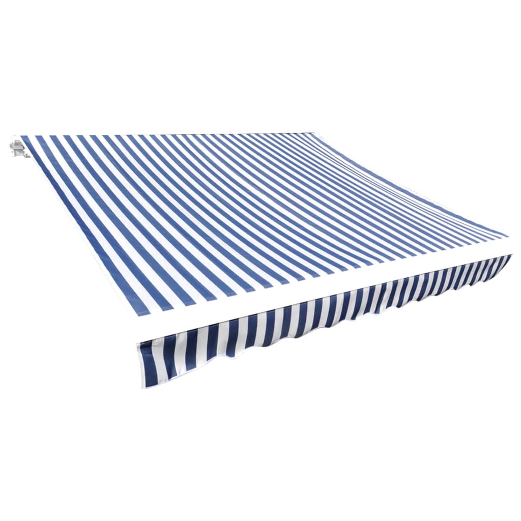 Awning Top Sunshade Canvas Blue & White 350x250 cm